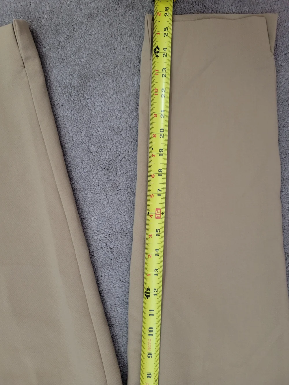 Zara Beige High Waisted Trousers Split Hem Ankle Pants Sz 6